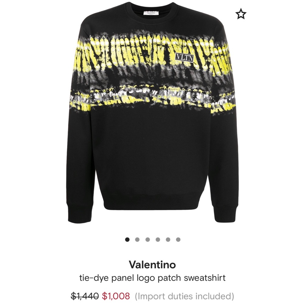 Valentino tie-dye panel logo patch sweatshirt - Picture 3 of 12